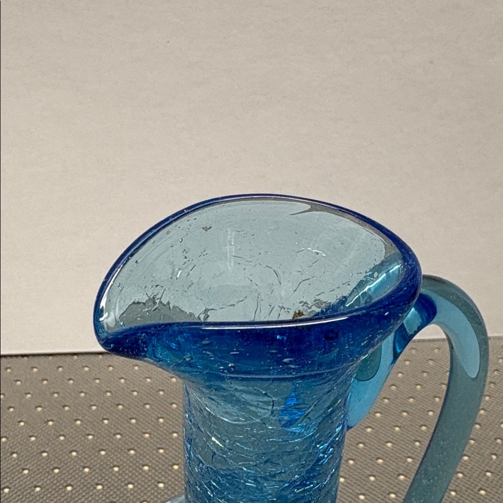 Blue Crackle Glass Pitcher - Picture 6 of 8
